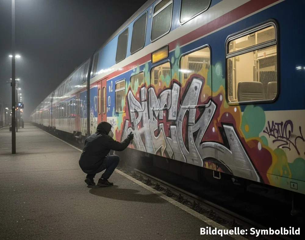 Bundespolizei Graffiti Neumarkt