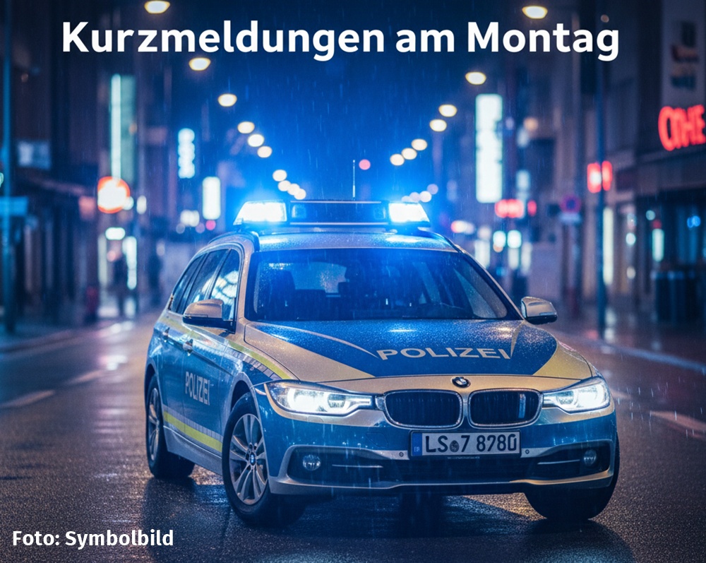 Kurzmeldungen, Polizei, Montag